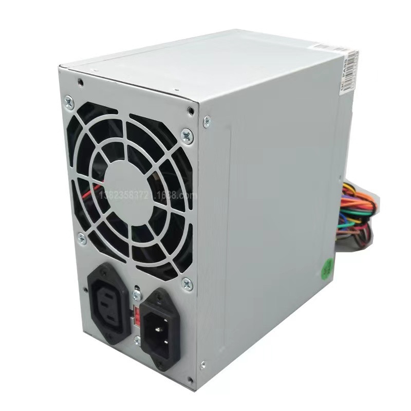  200W ATX Computer Power Supply 8cm Fan Silver Cover 2 Sockets Custom Logo 