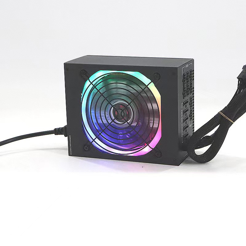 850W ATX Computer Gaming Power Supply 14cm RGB Fan Black Cover Custom Logo 